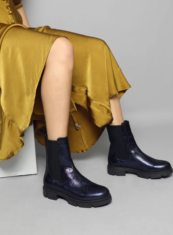 June Boots in Navy Metallic from Esska
