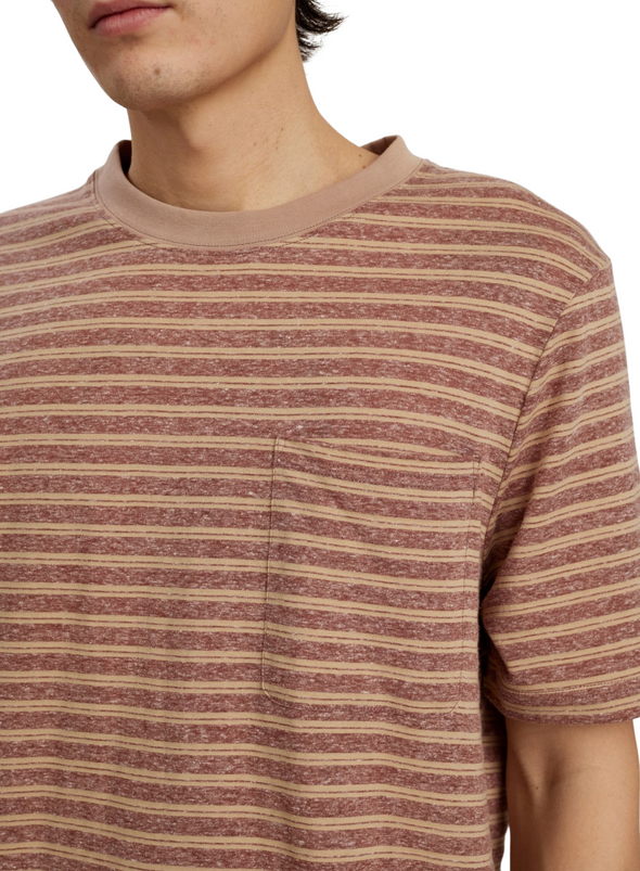 Kikki Cotton/Linen Stripe Tee in Auburn from Anerkjendt