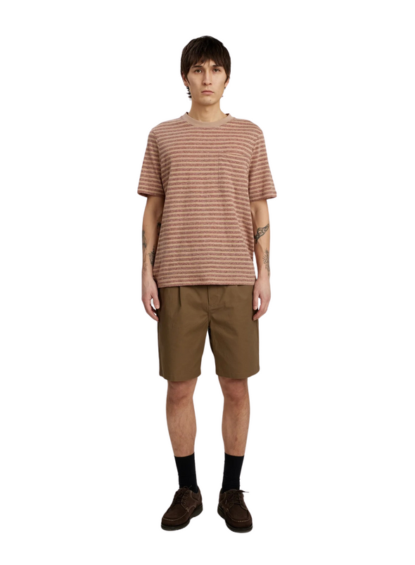 Kikki Cotton/Linen Stripe Tee in Auburn from Anerkjendt