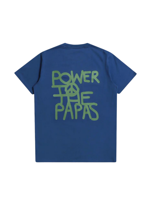 Basic T-Shirt Power to The Papas in Stargazer Blue from Far Afield