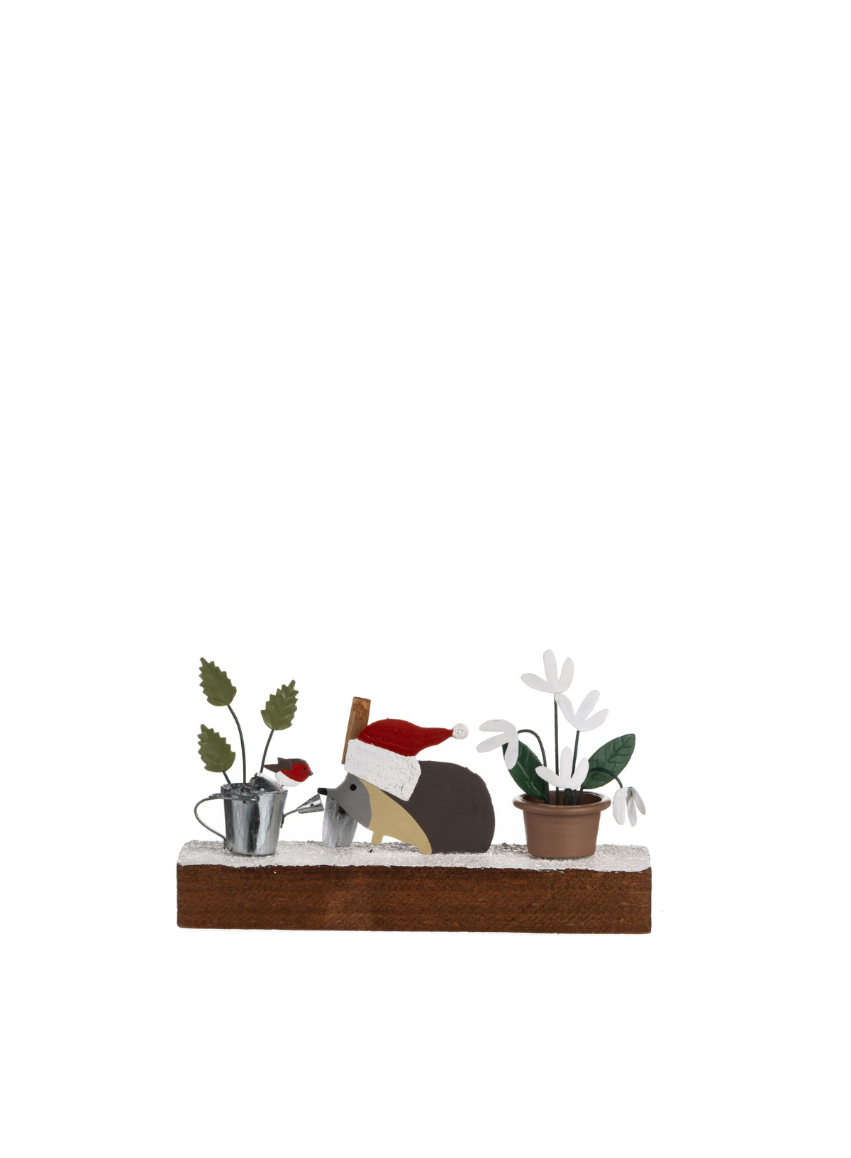 Festive Hedgehog Gardening on Block from Shoeless Joe