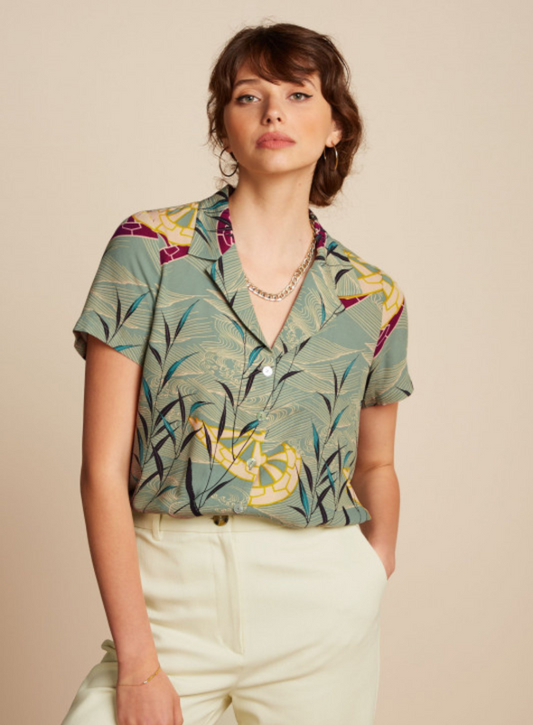 Bella Blouse Blush in Dusty Turquoise from King Louie