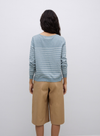 O-Clarins Knit Jumper in Greyish-Green Stripe from Yerse