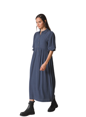 Maxi Shirt Dress in Night Blue from Indi & cold