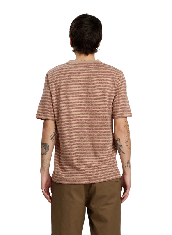 Kikki Cotton/Linen Stripe Tee in Auburn from Anerkjendt