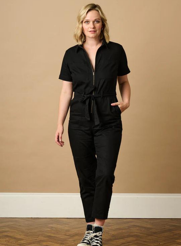 Billy Boilersuit in Black Outer Space Embroidery from Sugarhill