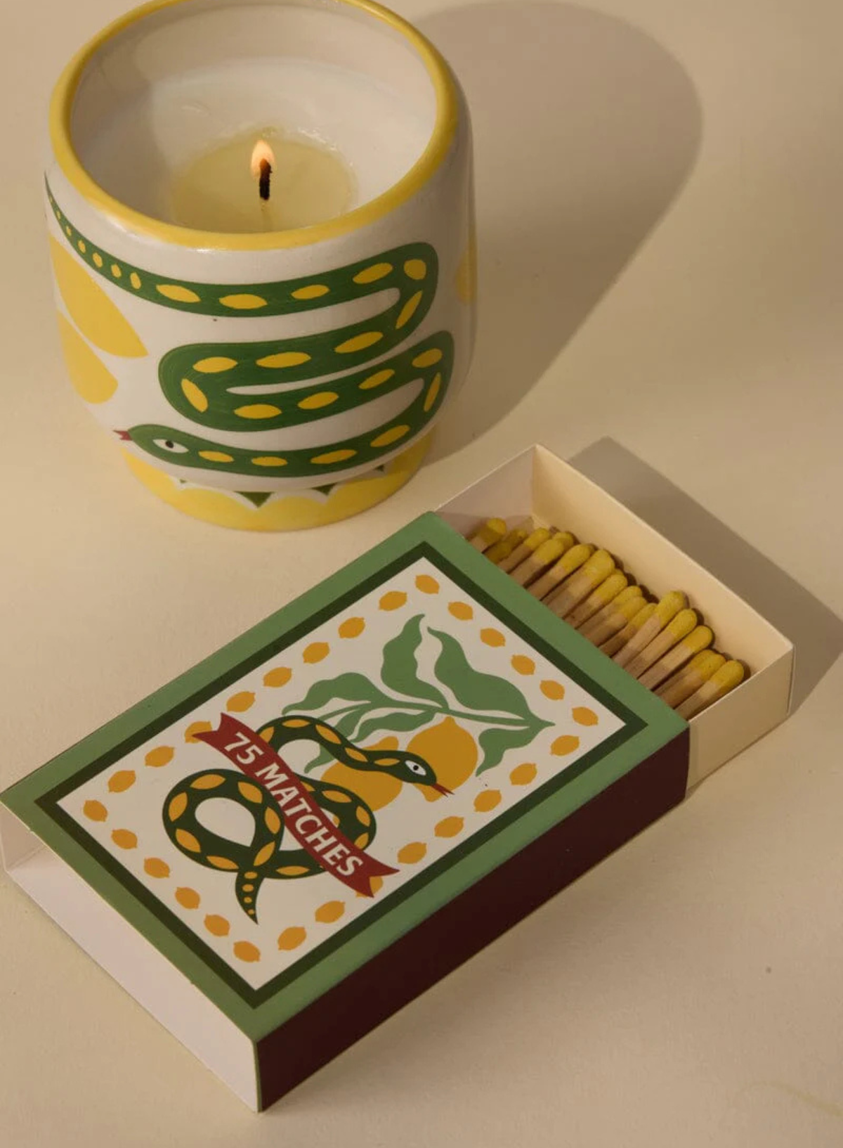 A Dopo Boxed Matches Snake Yellow from Paddywax