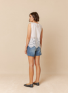 Cut Out Pattern Top in White from Indi & Cold