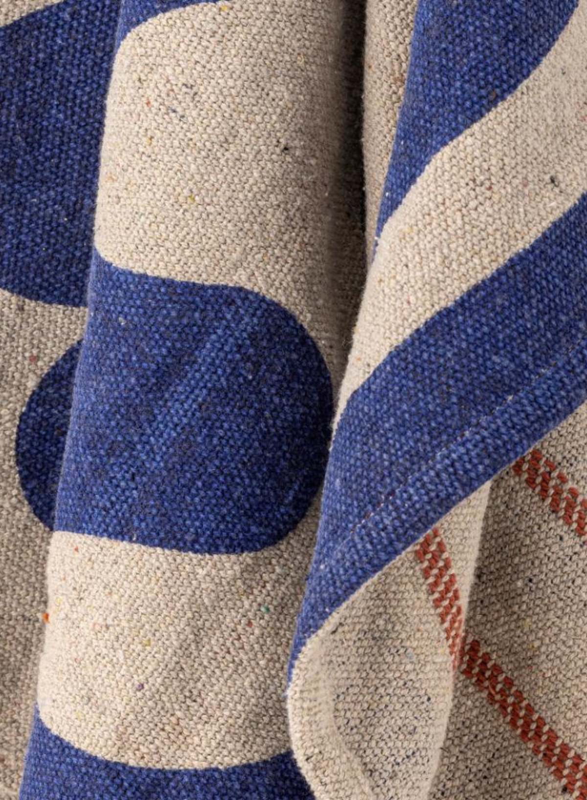 Bloomingville Eviaya Recycled Cotton Blue Throw