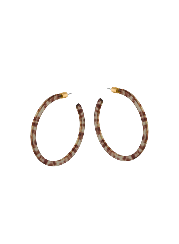 Marseille Thin Statement Resin Hoops in Brown from Big Metal London