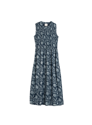 Round Neck Printed Dress in Indigo Blue from Indi & Cold