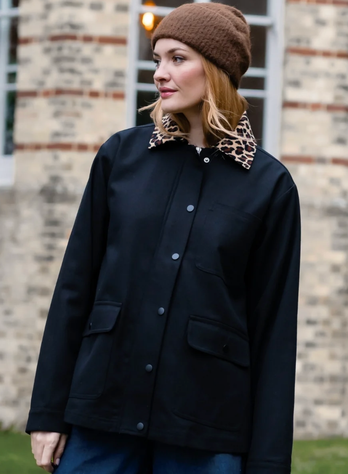 Sugarhill Raye Barn Jacket in Black Leopard