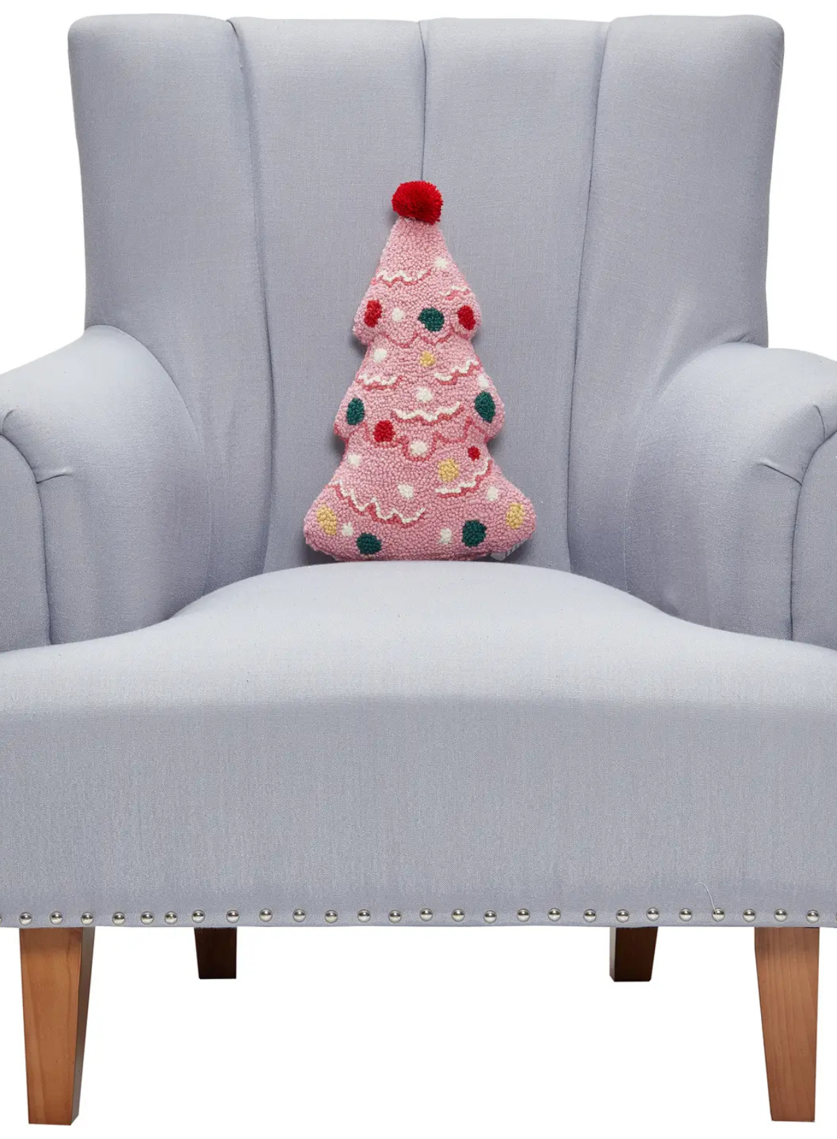 Shaped Holiday Tree W/Pom Cushion from Peking Handicraft