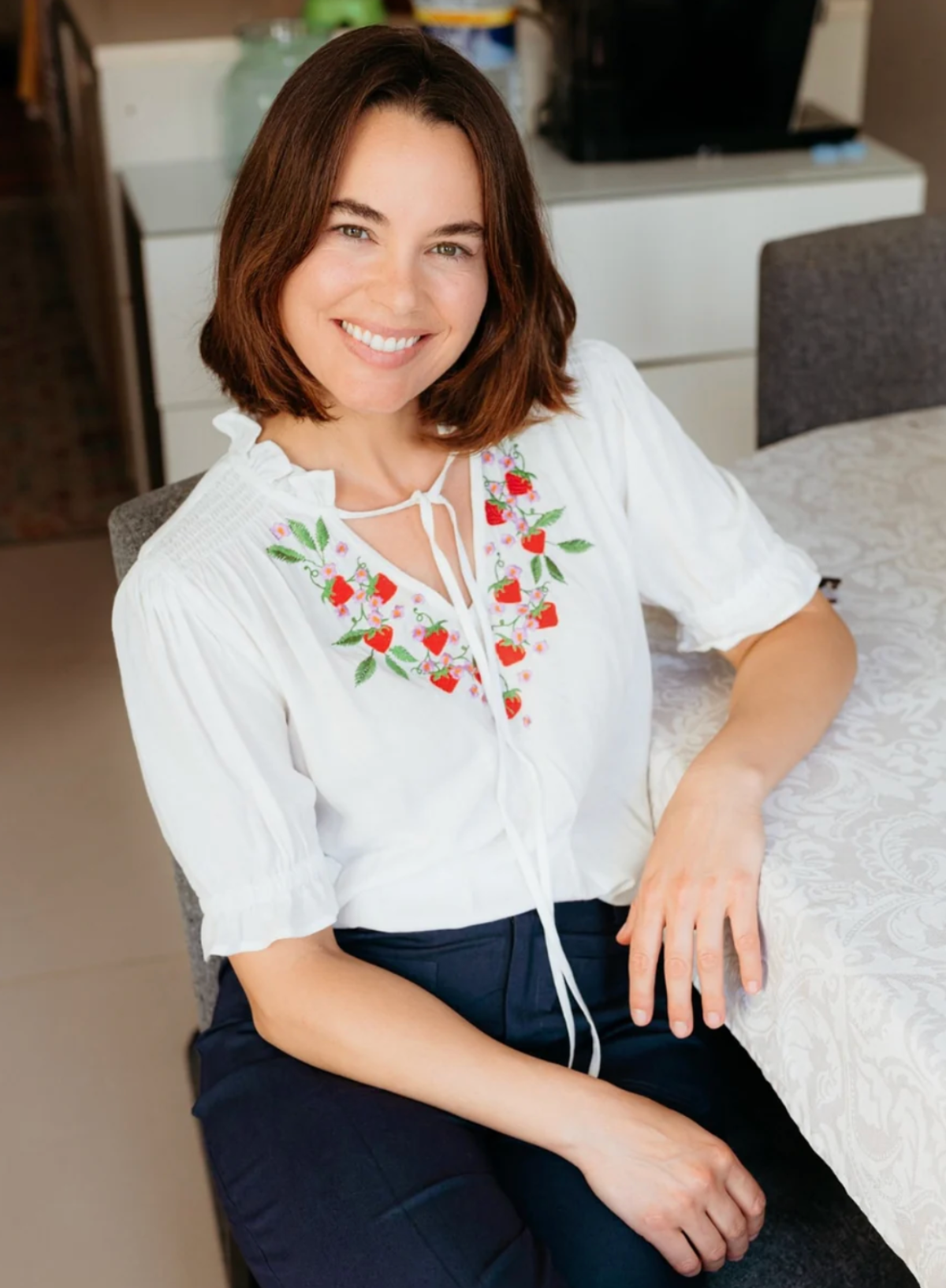 Sugarhill Angelique Shirred Top Wild Strawberry