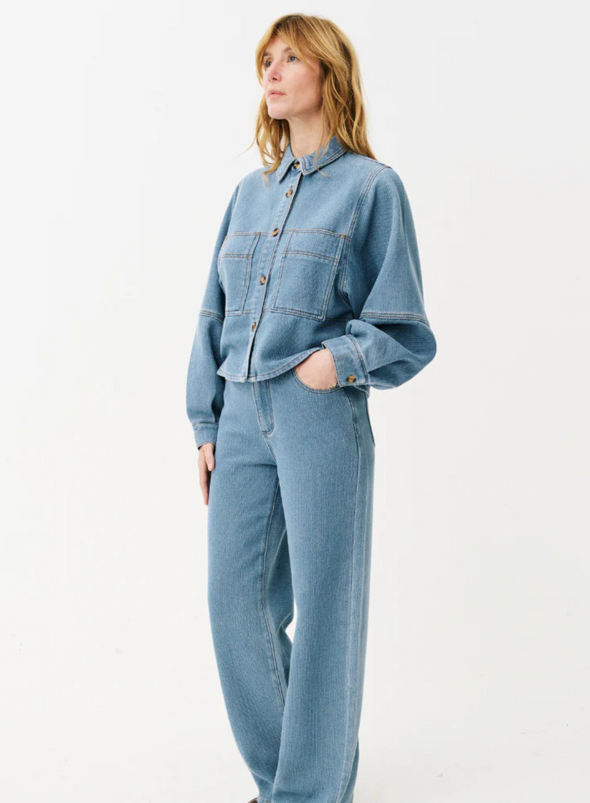 Meline Shirt in Blue Jean from Maison Anana