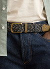Classic Belt Woven in Blue+Beige from Faguo
