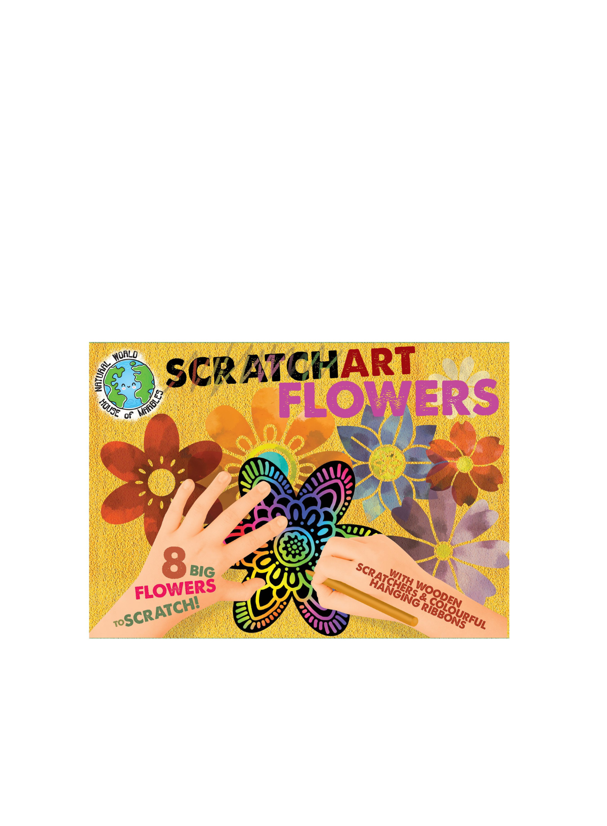House of Marbles Scratch Art set- Flowers