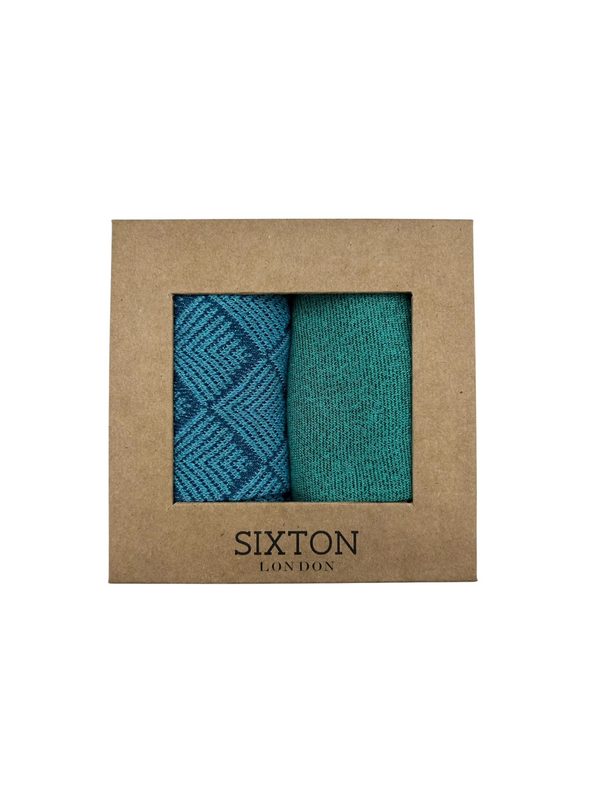 Paris and Tokyo Turquoise Sock Box Duo from Sixton