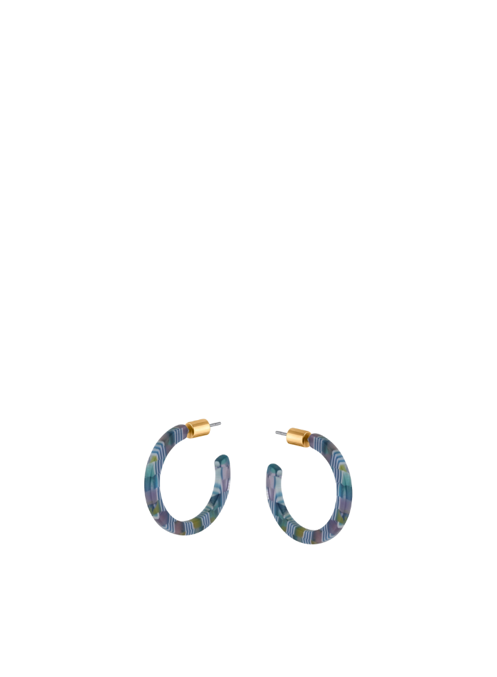 Marie Resin Skinny Earrings in Blue from Big Metal