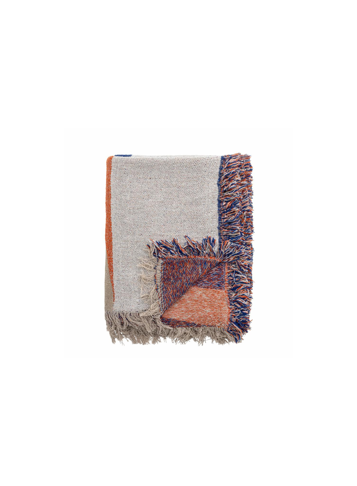 Clarita Orange Recycled Cotton Throw from Bloomingville
