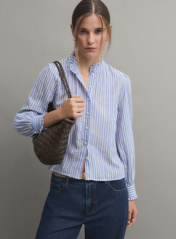 Eloisa Shirt in Blue Stripe from Ese O Ese
