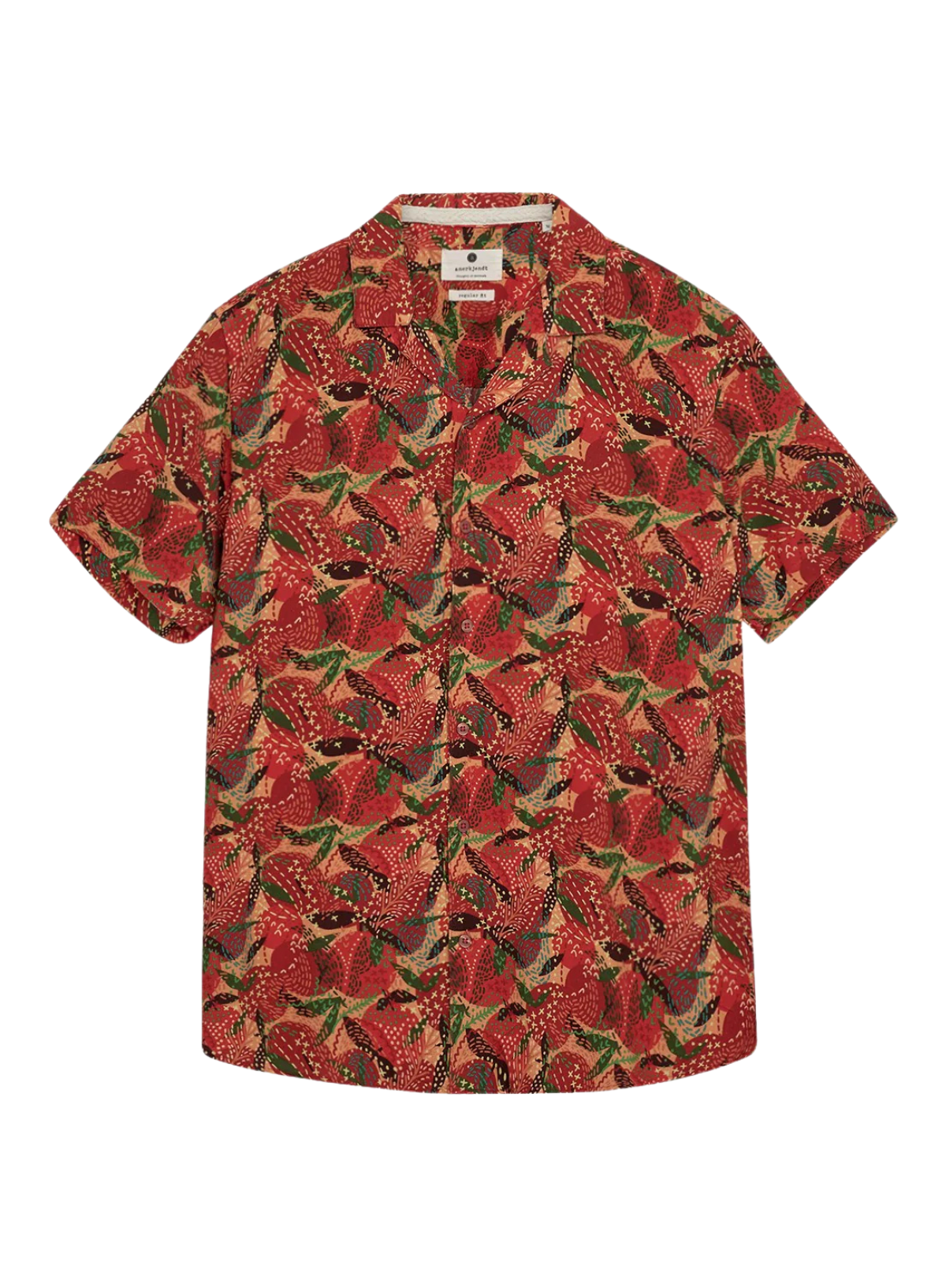Leo AOP Viscose SS Shirt in Auburn from Anerkjendt
