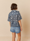 V-Neck Printed Shirt in Indigo Blue from Indi & Cold