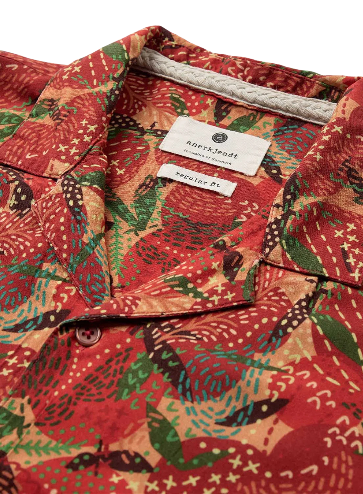 Leo AOP Viscose SS Shirt in Auburn from Anerkjendt