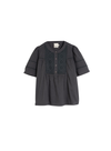 Embroidered Voile Blouse in Carbon from Indi & Cold