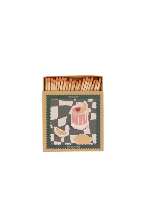 Jumbo Boxed Matches with Foil Accents - Cocktail - from Paddywax