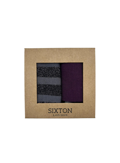 Purple Barcelona and Berlin Sock Box Duo from Sixton