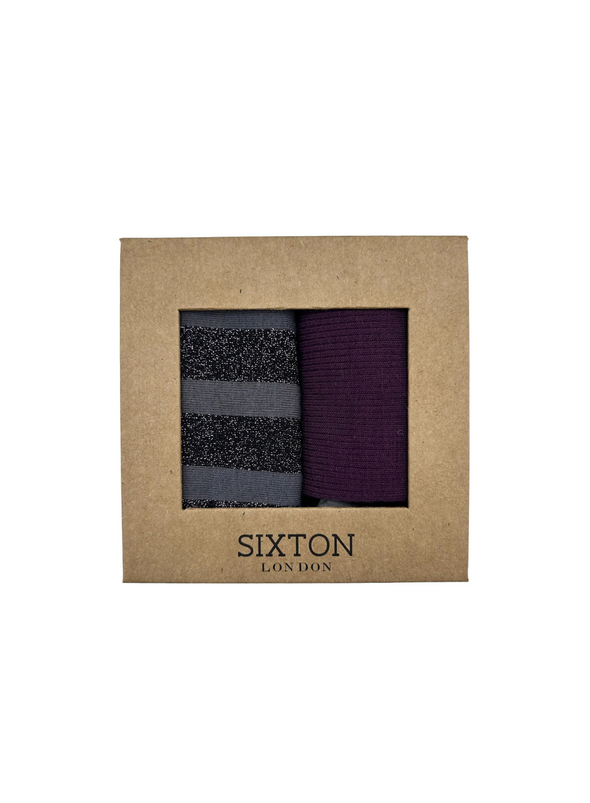 Purple Barcelona and Berlin Sock Box Duo from Sixton
