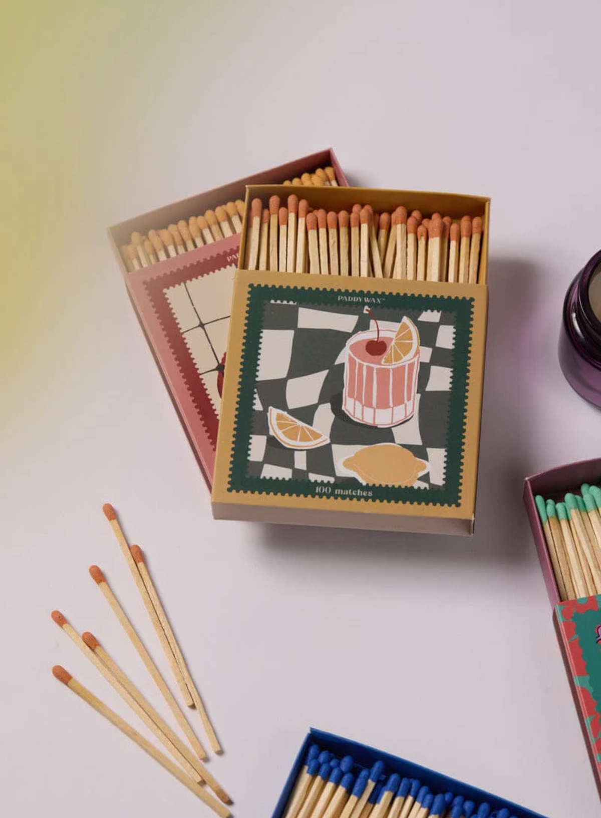 Jumbo Boxed Matches with Foil Accents - Cocktail - from Paddywax