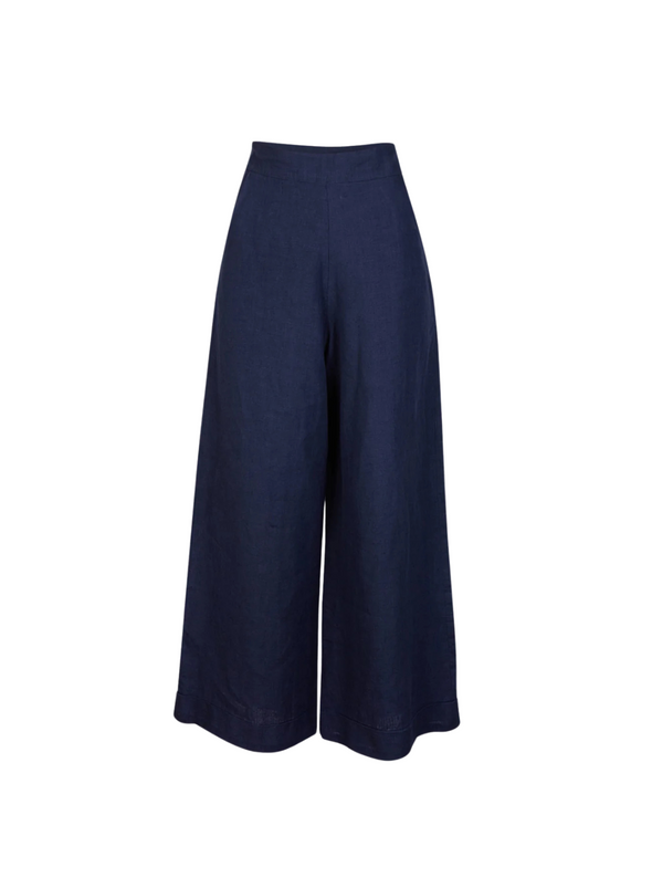 Josephine Linen Trousers in Navy from Palava