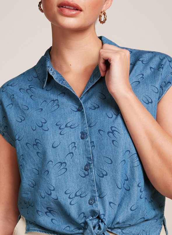 Knot Blouse Coco in Moonlight Blue from King Louie