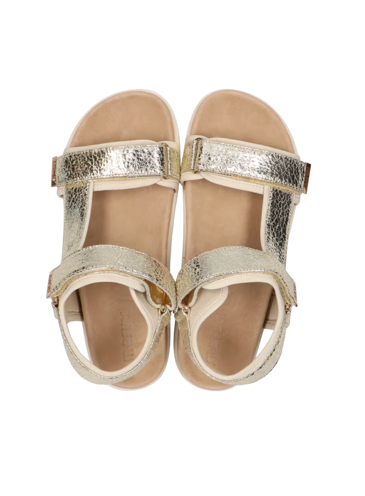 Maruti Beau Leather Gold Sandals