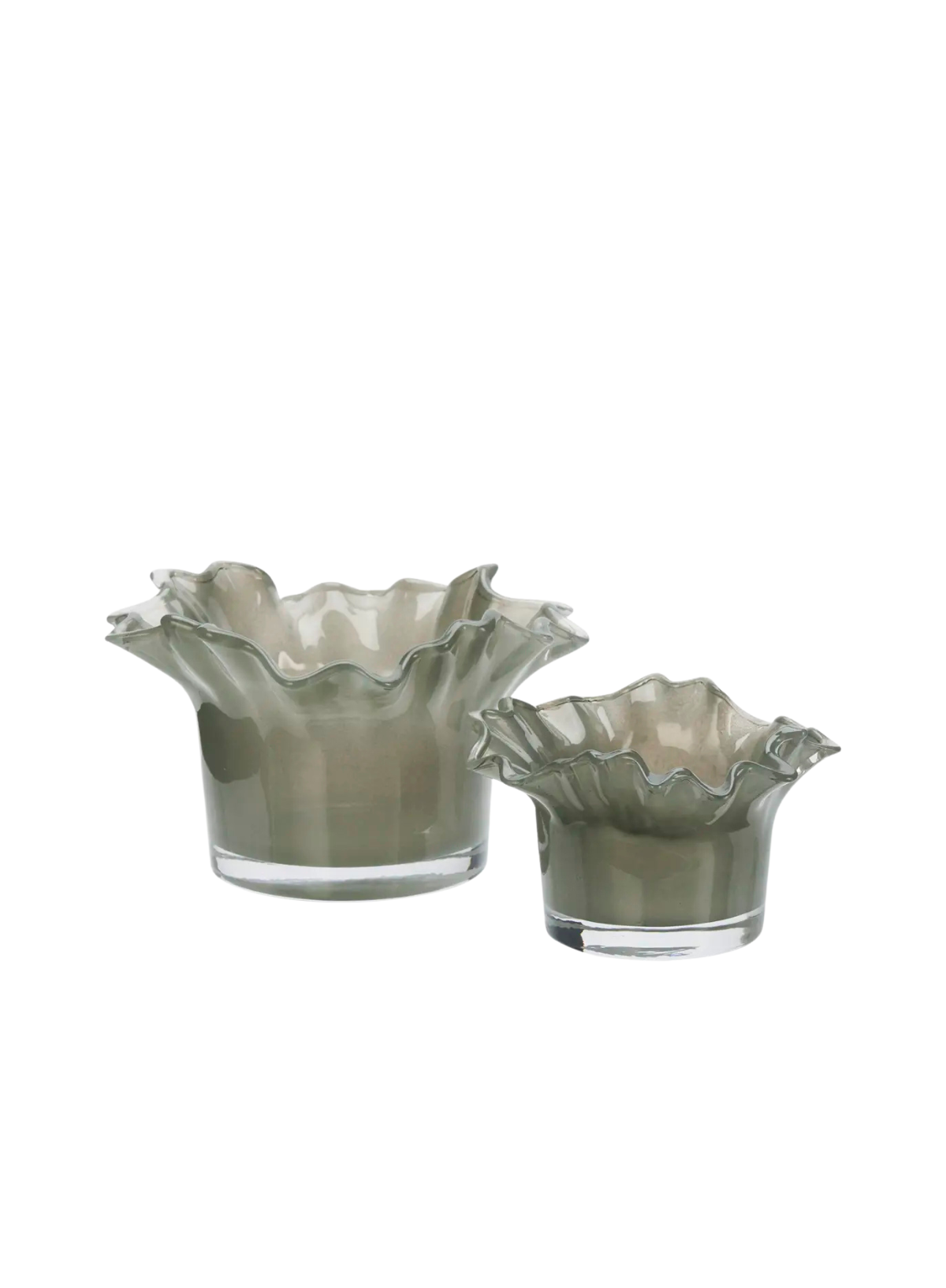 Madam Stoltz Grey Glass Votive Large
