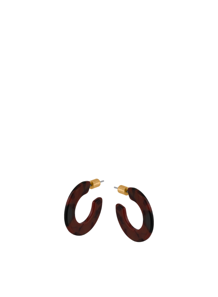Oleandre Flat Oval Resin Hoops in Cacao Black from Big Metal