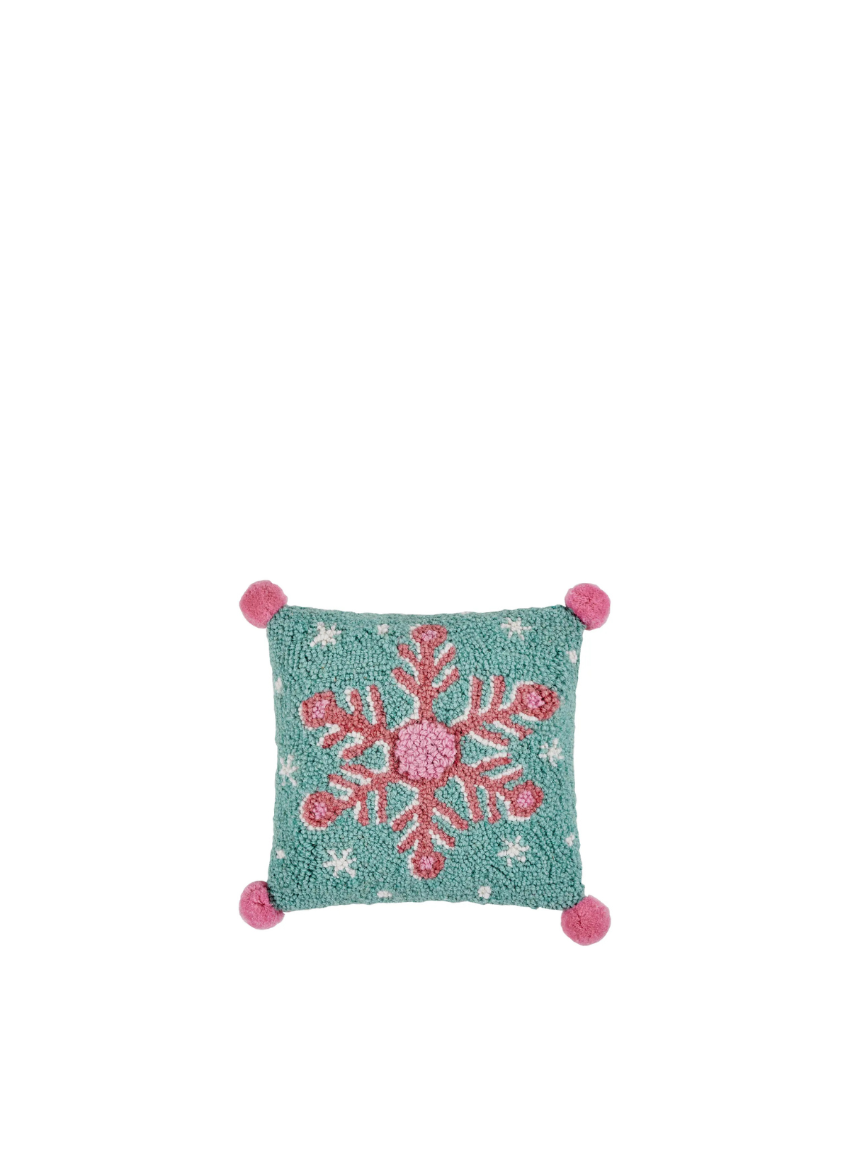 Snowflake W/Pom Poms Hook Cushion from Peking Handicraft