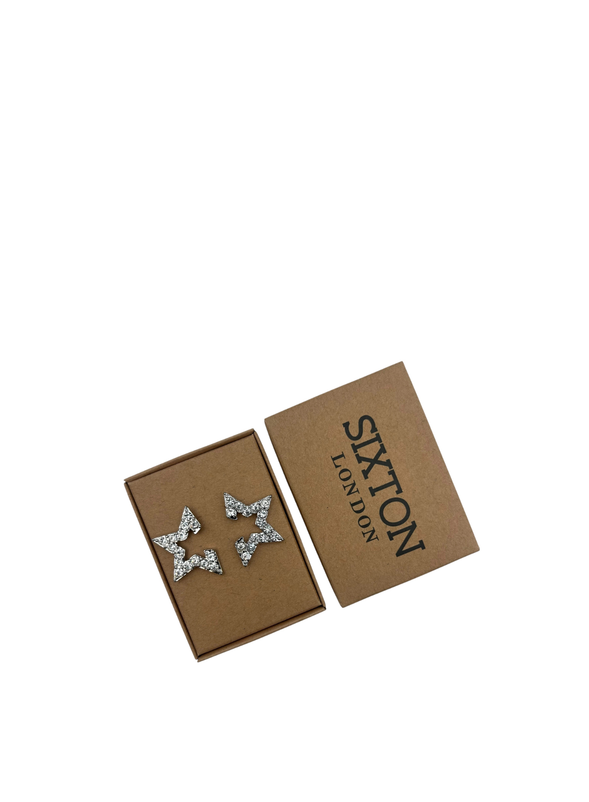 Half Star Earrings in Silver from Sixton