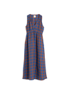 V-Neck Dress in Blue Check from Indi & Cold