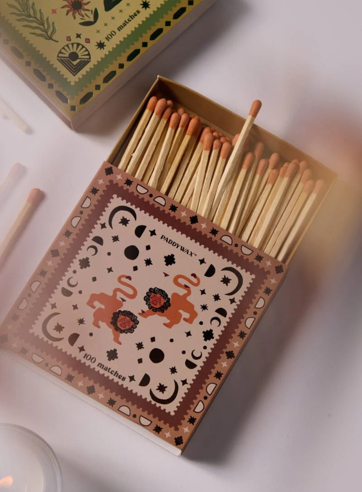 Jumbo Boxed Matches with Foil Accents - Lions - from Paddywax