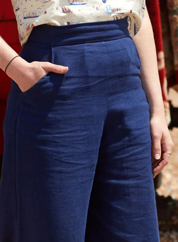 Josephine Linen Trousers in Navy from Palava