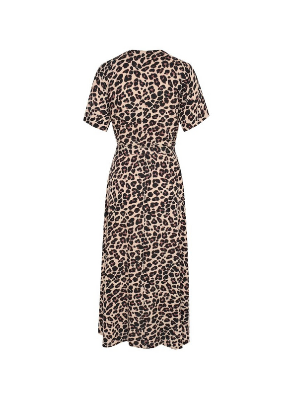 Marta Long Dress in Leopard Print from Kaffe