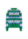 Solana Knitted Bomber in Multi Heart Scallop from Sugarhill