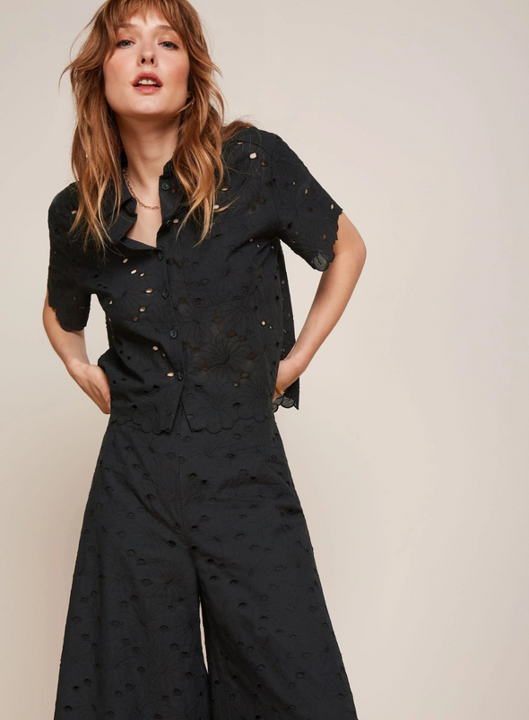 Evelina Blouse Brava Broderie in Black from King Louie