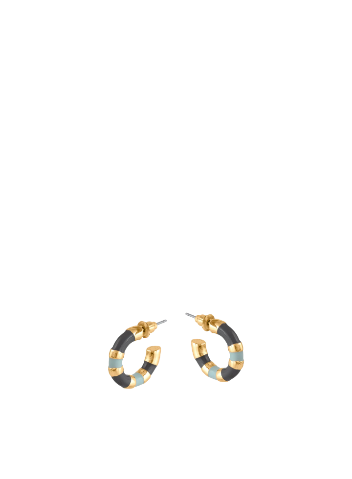 Sunny Multi Toned Enamelled Earrings in Blue from Big Metal