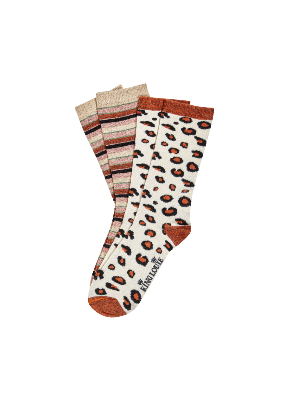 Socks 2-Pack Lapis Stripe in Cream from King Louie