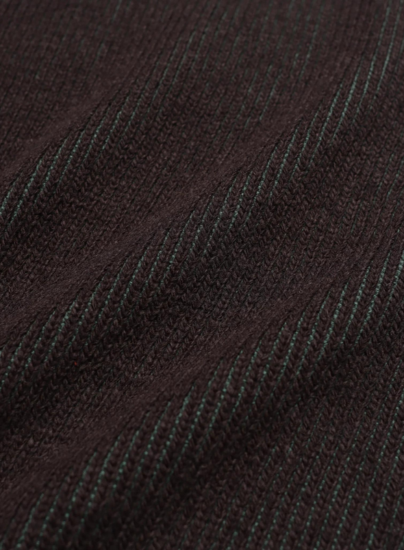 Hamish Ribbed Knit in Slate Brown/Forest Green from Far Afield