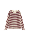 Felpa Stripes Top in Ecru + Burgundy from Ese O Ese
